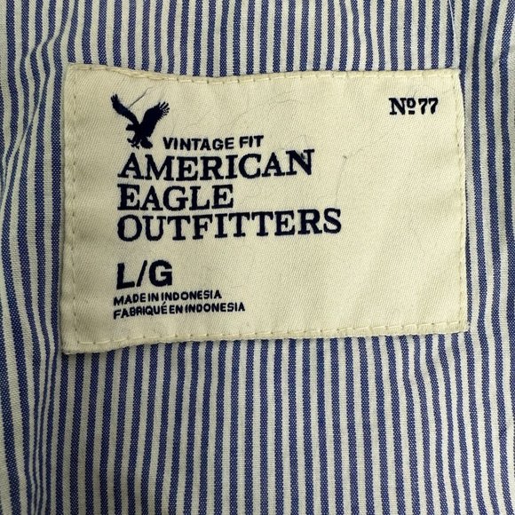 American Eagle | Tan Kaki Double Breasted Belted Vintage Fit Jacket | Size L - Picture 6 of 9